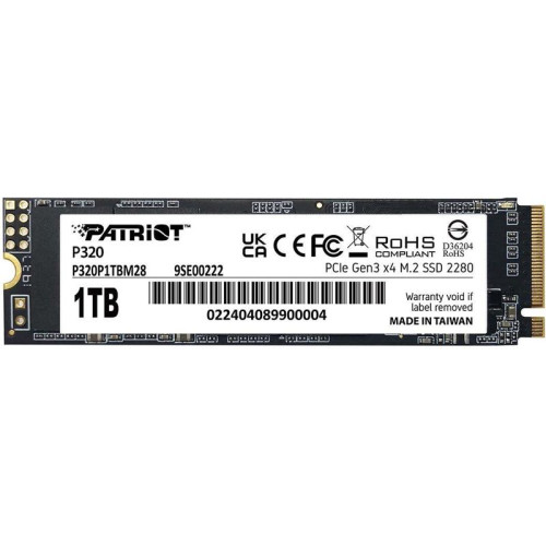 Твердотельный накопитель Patriot PCIe 3.0 x4 1TB P320P1TBM28 P320 M.2 2280 [P320P1TBM28]