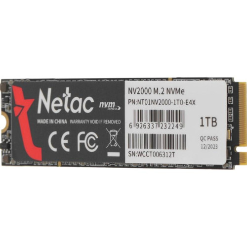 Твердотельный накопитель Netac PCIe 3.0 x4 1TB NT01NV2000-1T0-E4X NV2000 M.2 2280 [NT01NV2000-1T0-E4X]