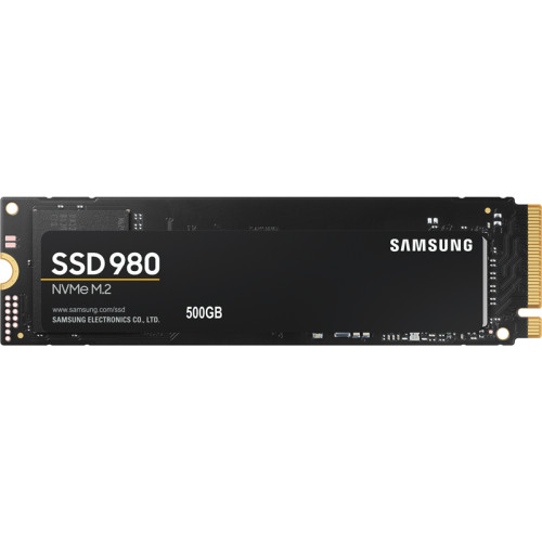 Твердотельные накопители/ Samsung SSD 980, 500GB, M.2(22x80mm), NVMe 1.4, PCIe 3.0 x4, 3-bit MLC, R/W 3100/2600MB/s, IOPs 400 000/470 000, TBW 300, DWPD 0.33 (12 мес.)