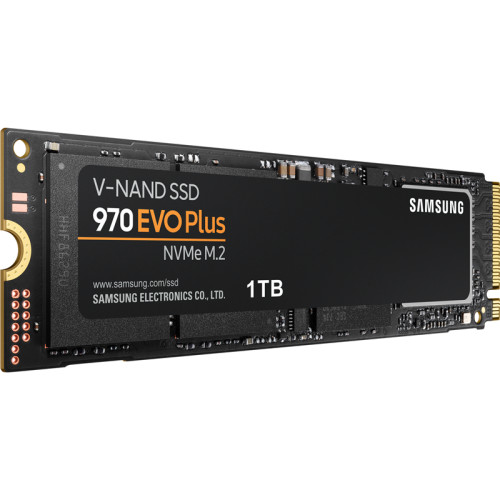 Твердотельные накопители/ Samsung SSD 970 EVO Plus, 1000GB, M.2(22x80mm), NVMe 1.3, PCIe 3.0 x4, 3-bit MLC, R/W 3500/3300MB/s, IOPs 600 000/550 000, DRAM buffer 1024MB, TBW 600, DWPD 0.33 (12 мес.)