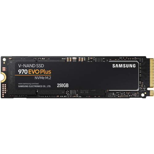 Samsung SSD 250GB 970 EVO Plus, V-NAND 3-bit MLC, Phoenix, M.2 (2280) PCIe Gen 3.0 x4, NVMe 1.3, R3500/W2300, 550K/250K IOPs