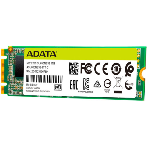 Твердотельный накопитель/ ADATA SSD Ultimate SU650, 240GB, M.2(22x80mm), SATA3, 3D TLC, R/W 550/500MB/s, IOPs 80 000/60 000, TBW 140, DWPD 0.5 (3 года) Bulk