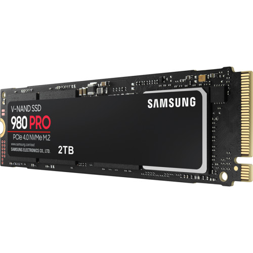 Твердотельные накопители/ Samsung SSD 980 PRO, 2000GB, M.2(22x80mm), NVMe 1.3c, PCIe 4.0 x4, 3-bit MLC, R/W 7000/5000MB/s, IOPs 1 000 000/1 000 000, DRAM buffer 2048MB, TBW 1200, DWPD 0.33 (12 мес.)