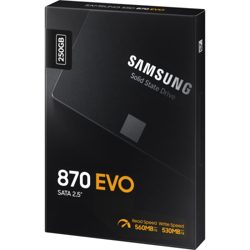 Samsung SSD 250GB 870 EVO, V-NAND 3-bit MLC, MGX, 2.5'' SATA 6Gb/s, R560/W530, IOPs 98000/88000