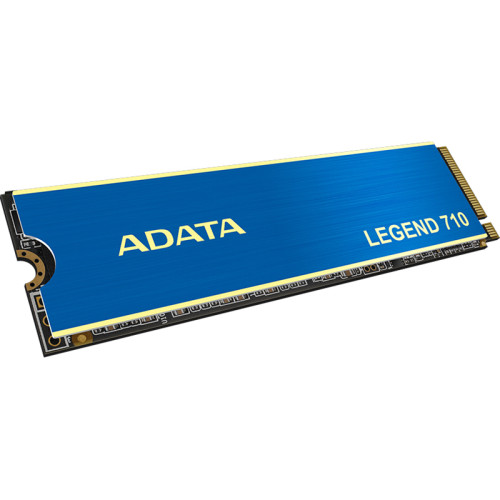 Твердотельный накопитель/ ADATA SSD LEGEND 710, 512GB, M.2(22x80mm), NVMe 1.4, PCIe 3.0 x4, 3D NAND, R/W 2400/1000MB/s, IOPs 90 000/150 000, TBW 130, DWPD 0.23, with Heat Sink (3 года)