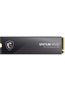 MSI SSD SPATIUM M560, 2000GB, M.2(22x80mm), NVMe, PCIe 5.0 x4, 3D TLC, R/W 10300/8700, IOPs 1 300 000/1 400 000,TBW 1200, DWPD 0.66 (5 лет)