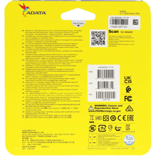 Твердотельный накопитель A-Data SATA-III 1TB ASU650SS-1TT-R Ultimate SU650 2.5