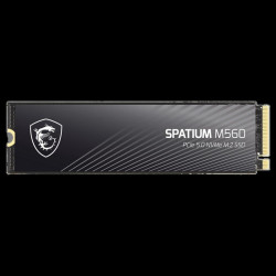 MSI SSD SPATIUM M560, 1000GB, M.2(22x80mm), NVMe, PCIe 5.0 x4, 3D TLC, R/W 10200/8400, IOPs 1 300 000/1 400 000,TBW 600, DWPD 0.32 (5 лет)