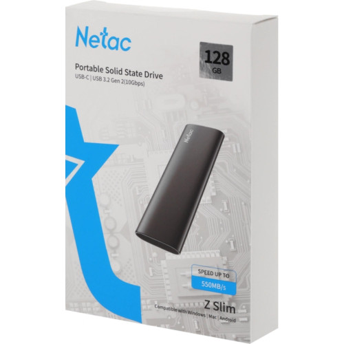 Накопитель SSD Netac USB-C 128Gb NT01ZSLIM-128G-32BK Z Slim 1.8 Накопитель SSD Netac USB-C 128Gb NT01ZSLIM-128G-32BK Z Slim 1.8