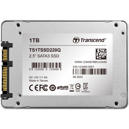 Твердотельный накопитель/ Transcend SSD SSD220Q, 1000GB, 2.5