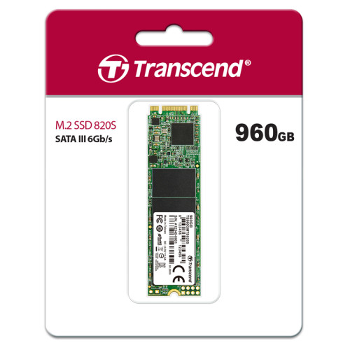 Твердотельный накопитель/ Transcend SSD 820S, 960GB, M.2(22x80mm), SATA3, 3D TLC, R/W 550/500MB/s, IOPs 70 000/75 000, TBW 320, DWPD 0.3 (3 года)