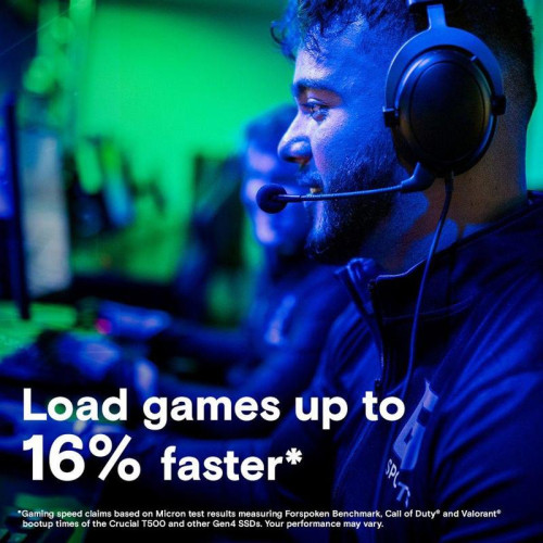 Твердотельный накопитель Crucial T500 1TB PCIe Gen4 NVMe M.2 SSD with heatsink CT1000T500SSD5