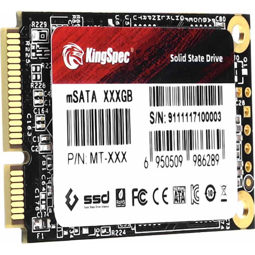 Твердотельный накопитель/ Kingspec SSD MT-512, 512GB, mSATA, SATA3, R/W 560/540MB/s, IOPs н.д./н.д., TBW 240, DWPD 0.4 (3 года)