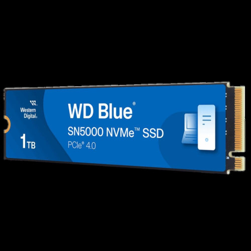 Твердотельные накопители/ WD SSD Blue SN5000, 1000GB, M.2(22x80mm), NVMe, PCIe 4.0 x4, TLC, R/W 5150/4900MB/s, TBW 600, DWPD 0.3 (12 мес.)
