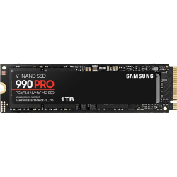 Твердотельный накопитель Samsung SSD 990 PRO, 1000GB, M.2(22x80mm), NVMe 2.0, PCIe 4.0 x4, V-NAND TLC, R/W 7450/6900MB/s, IOPs 1 200 000/1 550 000, DRAM buffer 1024MB, TBW 600, DWPD 0.33, with Heatsink (12 мес.)