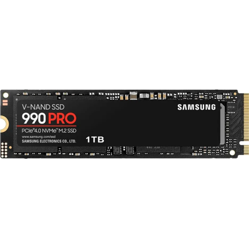 Твердотельный накопитель Samsung SSD 990 PRO, 1000GB, M.2(22x80mm), NVMe 2.0, PCIe 4.0 x4, V-NAND TLC, R/W 7450/6900MB/s, IOPs 1 200 000/1 550 000, DRAM buffer 1024MB, TBW 600, DWPD 0.33, with Heatsink (12 мес.)