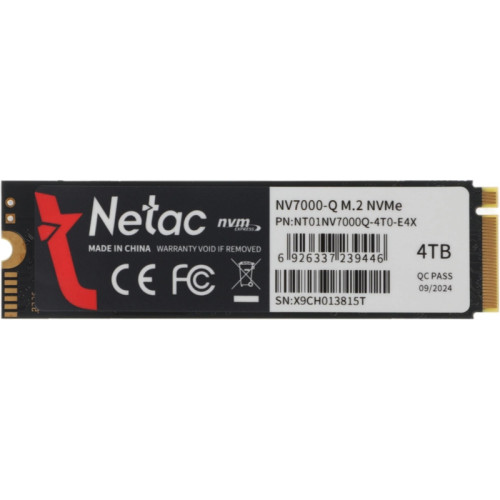 Твердотельный накопитель Netac PCIe 4.0 x4 4TB NT01NV7000Q-4T0-E4X NV7000Q M.2 2280 [NT01NV7000Q-4T0-E4X]