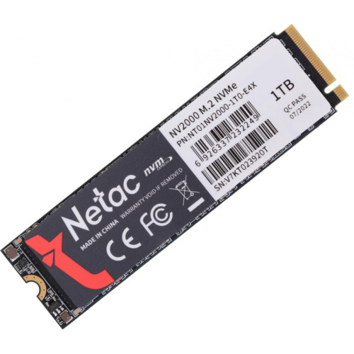 Твердотельный накопитель Netac PCIe 3.0 x4 1TB NT01NV2000-1T0-E4X NV2000 M.2 2280 [NT01NV2000-1T0-E4X]