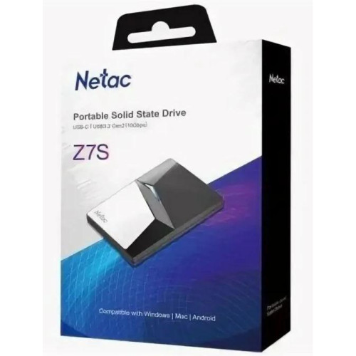 Накопитель SSD Netac USB-C 2000Gb NT01Z7S-002T-32BK Z7S 2.5 Накопитель SSD Netac USB-C 2000Gb NT01Z7S-002T-32BK Z7S 2.5