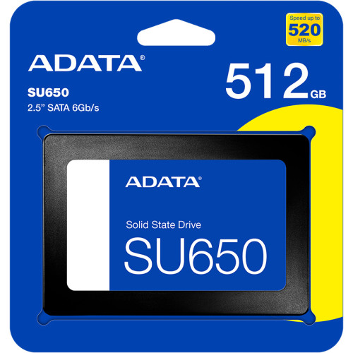 Твердотельный накопитель/ ADATA SSD Ultimate SU650, 512GB (RTS5735 + N48 / Realtek + Micron Nand Flash), 2.5