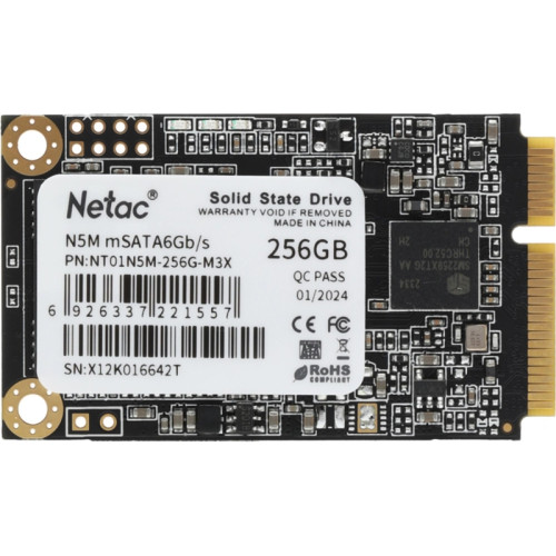 Твердотельный накопитель Netac SATA-III 256GB NT01N5M-256G-M3X N5M mSATA [NT01N5M-256G-M3X]