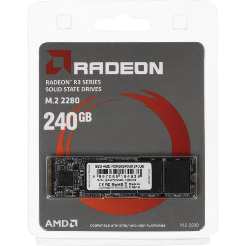 Твердотельный накопитель AMD SATA 240GB R3MS0240G8 Radeon M.2 2280 Твердотельный накопитель AMD SATA 240GB R3MS0240G8 Radeon M.2 2280