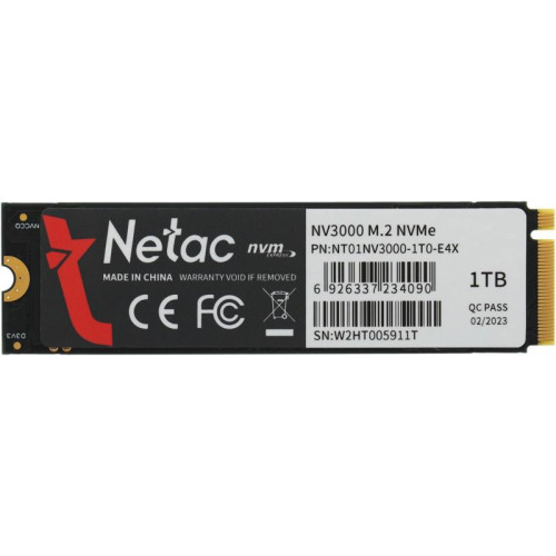 Твердотельный накопитель Netac PCIe 3.0 x4 1TB NT01NV3000-1T0-E4X NV3000 M.2 2280 [NT01NV3000-1T0-E4X]