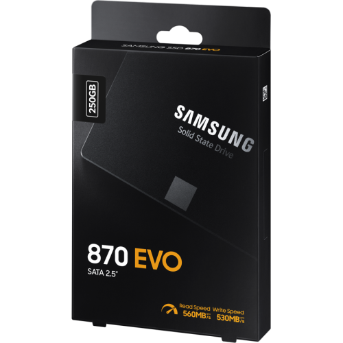 Samsung SSD 250GB 870 EVO, V-NAND 3-bit MLC, MGX, 2.5'' SATA 6Gb/s, R560/W530, IOPs 98000/88000