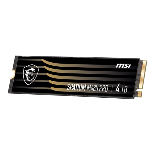 MSI SSD SPATIUM M480 Pro, 4000GB, M.2(22x80mm), NVMe, PCIe 4.0 x4, 3D TLC, R/W 7400/7000, IOPs 1 000 000/1 000 000, DRAM buffer 2048MB, TBW 3000, DWPD 0.41 (5 лет)