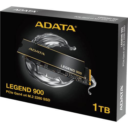 Твердотельный накопитель ADATA SSD LEGEND 900, 1024GB, M.2(22x80mm), NVMe 1.4, PCIe 4.0 x4, 3D NAND, R/W 7000/4700MB/s, IOPs н.д./н.д., TBW 600, DWPD 0.14, with Heat Sink (5 лет)