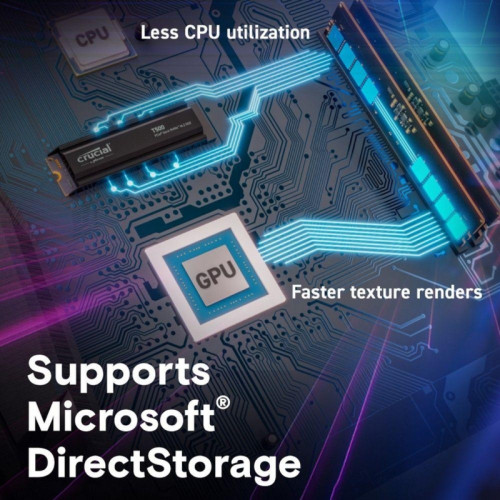 Твердотельный накопитель Crucial T500 1TB PCIe Gen4 NVMe M.2 SSD with heatsink CT1000T500SSD5