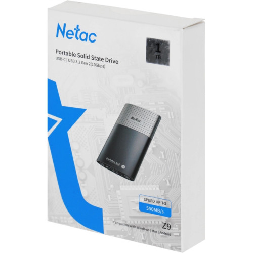 Накопитель SSD Netac USB-C 1Tb NT01Z9-001T-32BK Z9 1.8 Накопитель SSD Netac USB-C 1Tb NT01Z9-001T-32BK Z9 1.8
