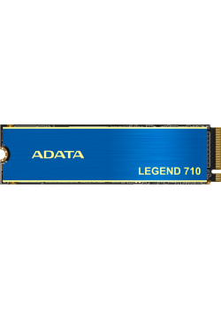 Твердотельный накопитель ADATA SSD LEGEND 710, 256GB, M.2(22x80mm), NVMe 1.4, PCIe 3.0 x4, 3D NAND, R/W 2100/1000MB/s, IOPs 90 000/130 000, TBW 65, DWPD 0.23, with Heat Sink (3 года)