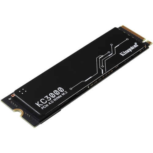 Твердотельный накопитель Kingston SSD KC3000, 4096GB, M.2(22x80mm), NVMe, PCIe 4.0 x4, 3D TLC, R/W 7000/7000MB/s, IOPs 1 000 000/1 000 000, DRAM buffer 4096MB, TBW 3200, DWPD 0.71, with Heat Spreader (60 мес)