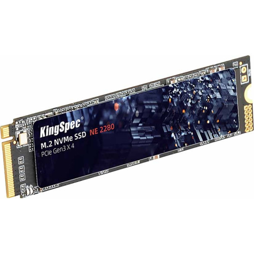 Твердотельный накопитель/ Kingspec SSD NE-2TB 2280, 2048GB, M.2(22x80mm), NVMe, PCIe 3.0 x4, R/W 3000/1900MB/s, IOPs н.д./н.д., TBW 1000, DWPD 0.45 (3 года)