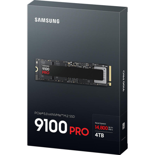 Твердотельный накопитель/ Samsung SSD 9100 PRO, 4000GB, M.2(22x80mm), NVMe 2.0, PCIe 5.0 x4, V-NAND TLC, R/W 14800/13400MB/s, IOPs 2 200 000/2 600 000, TBW 2400, DWPD 0.3 (12 мес.) Твердотельный накопитель/ Samsung SSD 9100 PRO, 4000GB, M.2(22x80mm), NVMe 2.0, PCIe 5.0 x4, V-NAND TLC, R/W 14800/13400MB/s, IOPs 2 200 000/2 600 000, TBW 2400, DWPD 0.3 (12 мес.)
