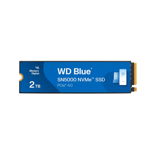 Твердотельные накопители WD SSD Blue SN5000, 2000GB, M.2(22x80mm), NVMe, PCIe 4.0 x4, TLC, R/W 5150/4850MB/s, TBW 900, DWPD 0.2 (12 мес.)