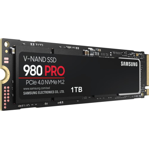 Твердотельные накопители Samsung SSD 980 PRO, 1000GB, M.2(22x80mm), NVMe 1.3c, PCIe 4.0 x4, 3-bit MLC, R/W 7000/5000MB/s, IOPs 1 000 000/1 000 000, DRAM buffer 1024MB, TBW 600, DWPD 0.33, with Heatsink (12 мес.)