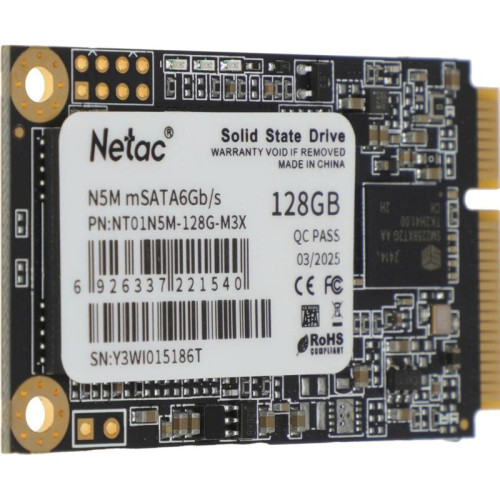 Твердотельный накопитель Netac SATA-III 128GB NT01N5M-128G-M3X N5M mSATA [NT01N5M-128G-M3X]