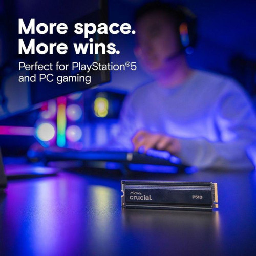 Твердотельный накопитель Crucial P510 1TB PCIe Gen5 NVMe 2280 M.2 SSD with heatsink CT1000P510SSD5