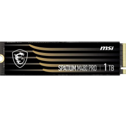 MSI SSD SPATIUM M480 Pro, 1000GB, M.2(22x80mm), NVMe, PCIe 4.0 x4, 3D TLC, R/W 7400/6000, IOPs 750 000/1 000 000, DRAM buffer 1024MB, TBW 700, DWPD 0.38 (5 лет)
