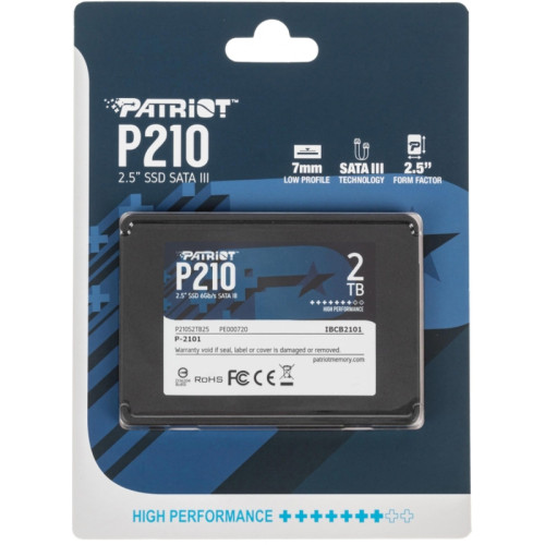 Твердотельный накопитель Patriot SATA-III 2TB P210S2TB25 P210 2.5 Твердотельный накопитель Patriot SATA-III 2TB P210S2TB25 P210 2.5