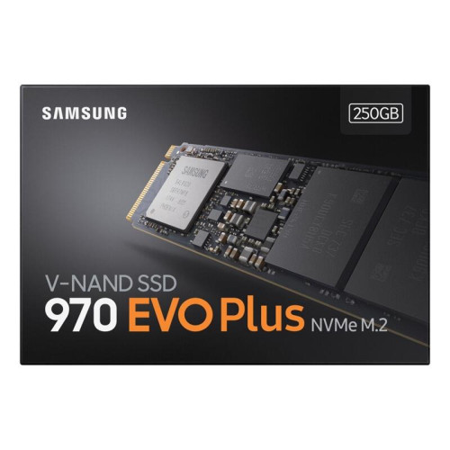 Samsung SSD 250GB 970 EVO Plus, V-NAND 3-bit MLC, Phoenix, M.2 (2280) PCIe Gen 3.0 x4, NVMe 1.3, R3500/W2300, 550K/250K IOPs Samsung SSD 250GB 970 EVO Plus, V-NAND 3-bit MLC, Phoenix, M.2 (2280) PCIe Gen 3.0 x4, NVMe 1.3, R3500/W2300, 550K/250K IOPs