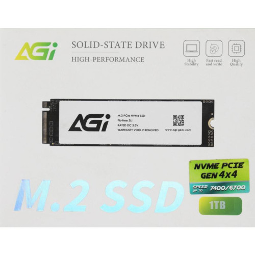 Твердотельный накопитель AGi PCIe 4.0 x4 1TB AGI1T0G44AI828 AI828 M.2 2280 [AGI1T0G44AI828]