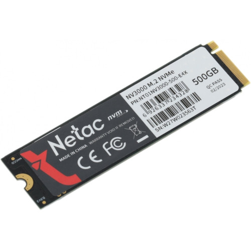 Твердотельный накопитель Netac PCIe 3.0 x4 500GB NT01NV3000-500-E4X NV3000 M.2 2280 [NT01NV3000-500-E4X]