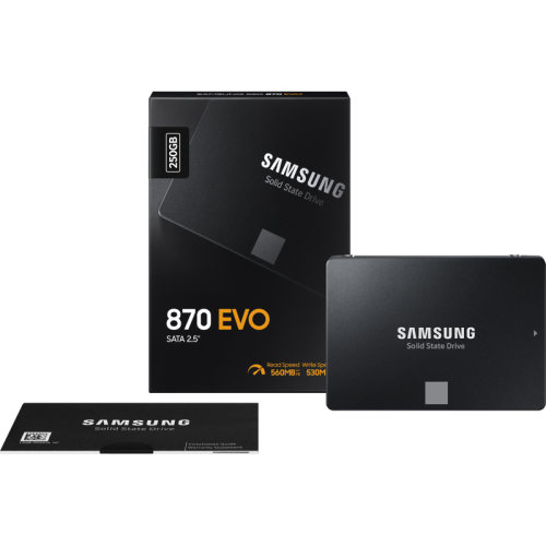 Samsung SSD 250GB 870 EVO, V-NAND 3-bit MLC, MGX, 2.5'' SATA 6Gb/s, R560/W530, IOPs 98000/88000