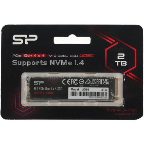 Твердотельный накопитель Silicon Power PCIe 4.0 x4 2TB SP02KGBP44UD9005 M-Series UD90 M.2 2280 [SP02KGBP44UD9005]