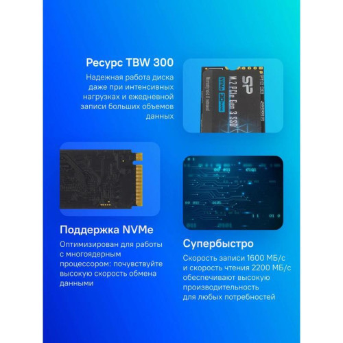 Твердотельный накопитель Silicon Power PCIe 3.0 x4 512GB SP512GBP34A60M28 M-Series M.2 2280 [SP512GBP34A60M28]