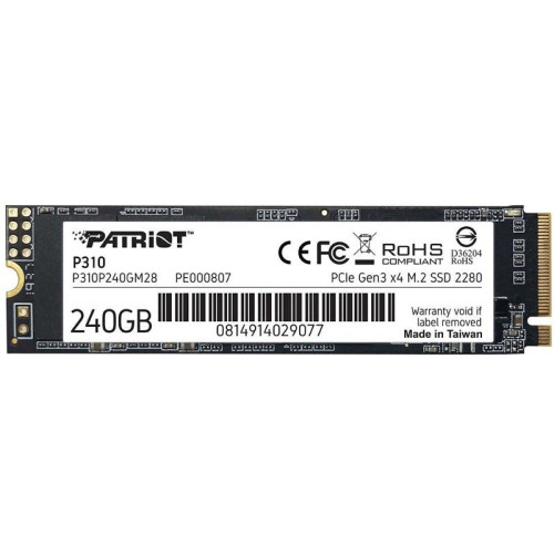 Твердотельный накопитель Patriot PCIe 3.0 x4 240GB P310P240GM28 P310 M.2 2280 [P310P240GM28]