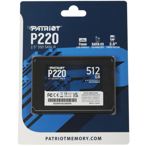 Твердотельный накопитель Patriot SATA-III 512GB P220S512G25 P220 2.5